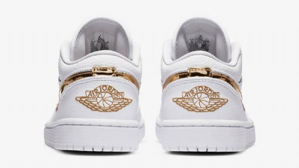 Dámské Polobotky Nike Air Jordan 1 Z Bílého Zlata
