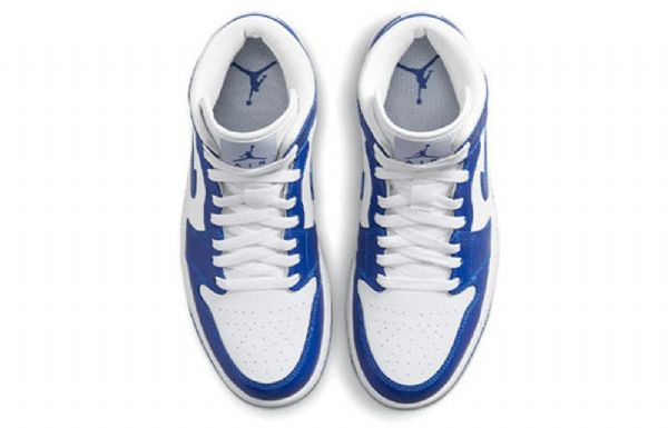 Dámské Retro Basketbalové Boty Nike Air Jordan 1 Mid Tops Modré