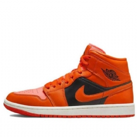 Dámské Retro Basketbalové Boty Nike Air Jordan 1 Mid Tops Se Oranžová