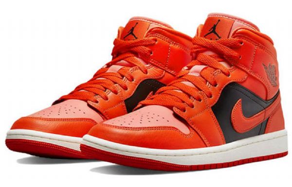 Dámské Retro Basketbalové Boty Nike Air Jordan 1 Mid Tops Se Oranžová