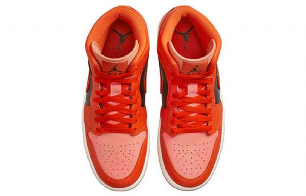 Dámské Retro Basketbalové Boty Nike Air Jordan 1 Mid Tops Se Oranžová
