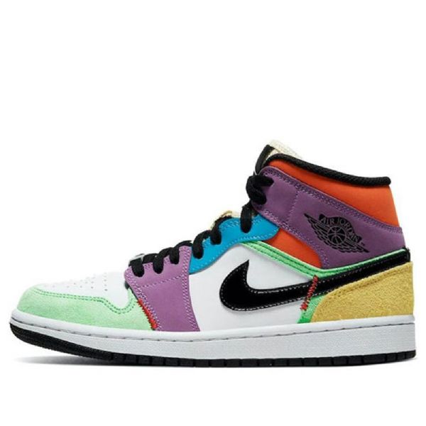 Dámské Retro Basketbalové Boty Nike Air Jordan 1 Mid Tops Se Vícebarevné