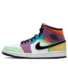 Dámské Retro Basketbalové Boty Nike Air Jordan 1 Mid Tops Se Vícebarevné