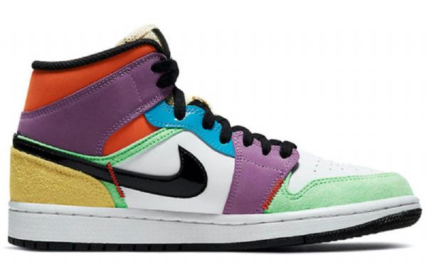 Dámské Retro Basketbalové Boty Nike Air Jordan 1 Mid Tops Se Vícebarevné
