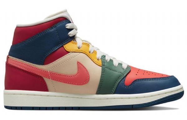 Dámské Retro Basketbalové Boty Nike Air Jordan 1 Mid Tops Se Vícebarevné