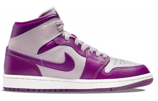 Dámské Retro Basketbalové Boty Nike Air Jordan 1 Mid Tops Ve Fialové Barvě