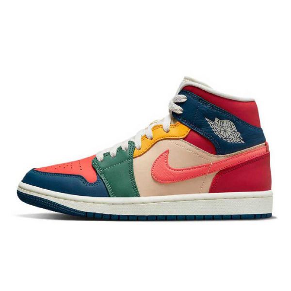 Dámské Sedmibarevné Boty Nike Air Jordan 1 Mid Tops Vícebarevné