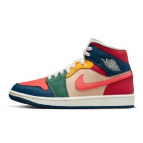 Dámské Sedmibarevné Boty Nike Air Jordan 1 Mid Tops Vícebarevné