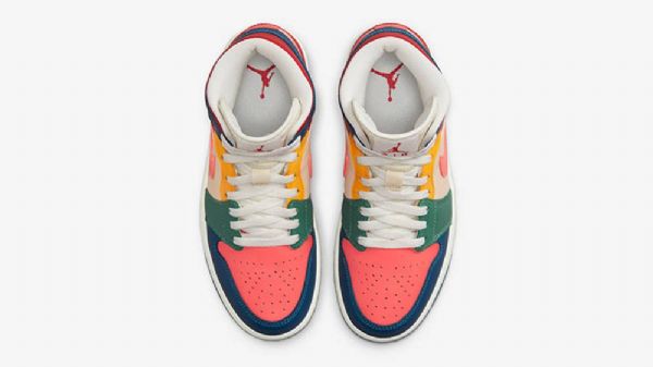 Dámské Sedmibarevné Boty Nike Air Jordan 1 Mid Tops Vícebarevné