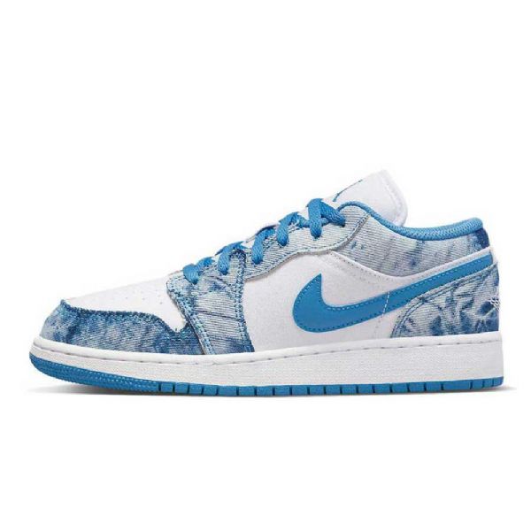 Dámské Seprané Boty Nike Air Jordan 1 Low Tops Gs Modré