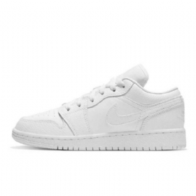 Dámské Trojité Boty Nike Air Jordan 1 Low Tops Gs Bílé
