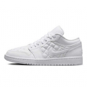 Dámské Trojité Polstrované Nízké Boty Nike Air Jordan 1 Bílé