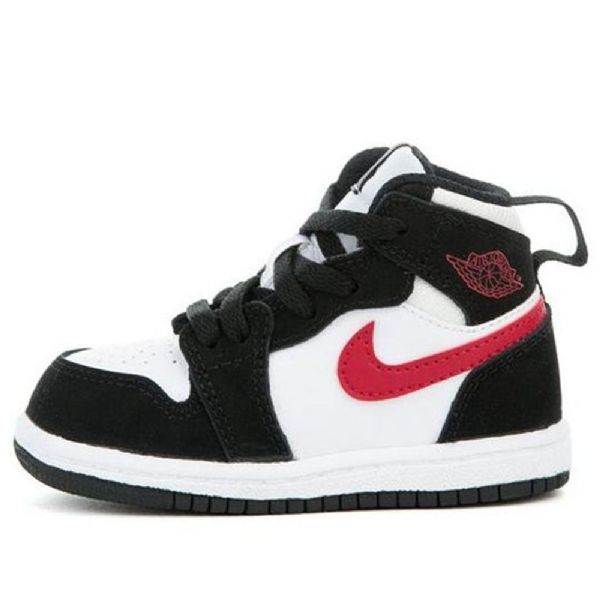 Dětské Boty Nike Air Jordan 1 Td Retro High Tops Bílý Černá Červený