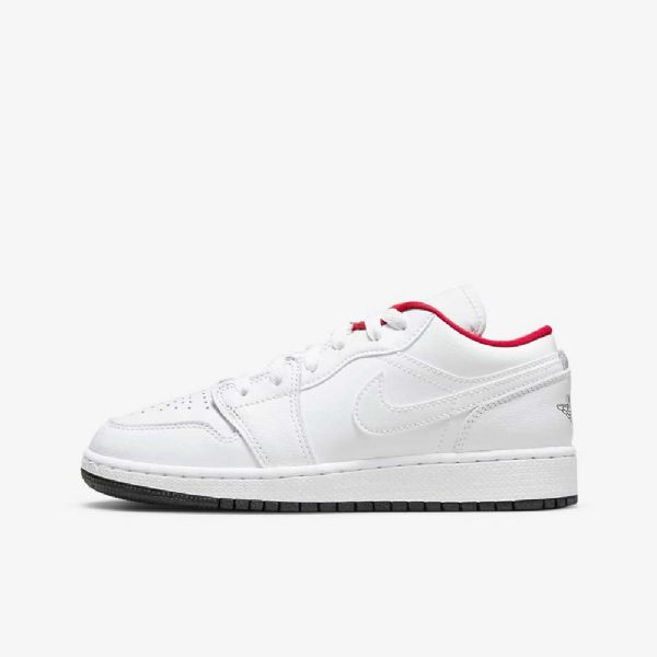 Dětské Nízké Boty Nike Air Jordan 1 Bílá Červená Modrá Černá
