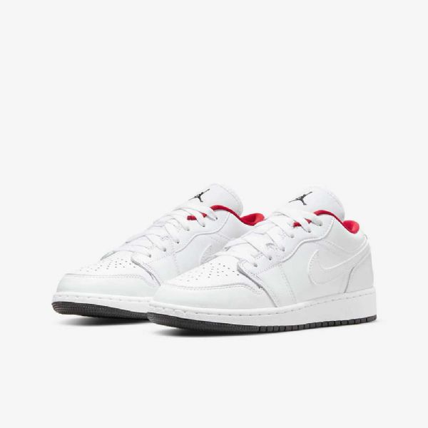 Dětské Nízké Boty Nike Air Jordan 1 Bílá Červená Modrá Černá