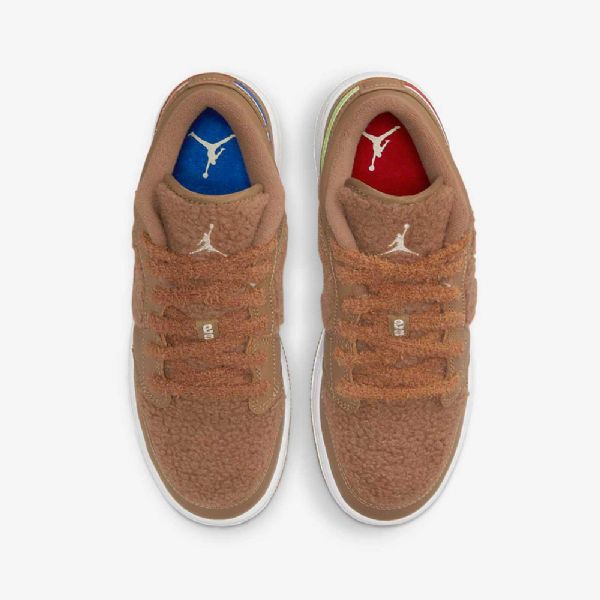 Dětské Nízké Boty Nike Air Jordan 1 Hnědá Růžová Červená Modrá