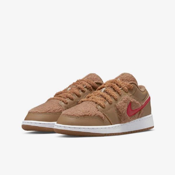 Dětské Nízké Boty Nike Air Jordan 1 Hnědá Růžová Červená Modrá