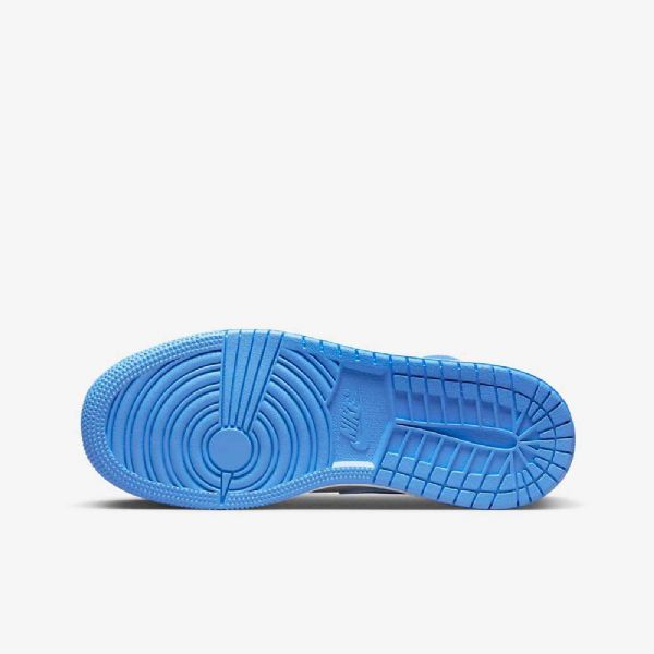 Dětské Školní Boty Nike Air Jordan 1 Mid Tops Sneaker Bílý Modrý