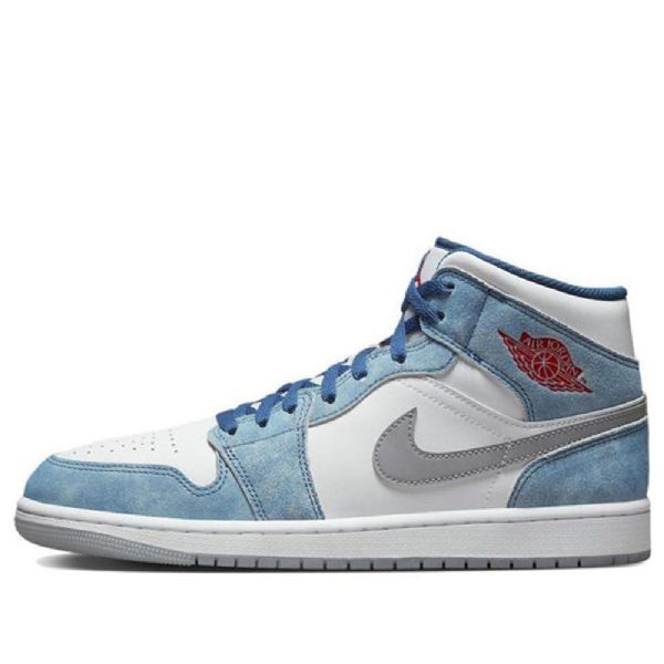 Francouzské Retro Basketbalové Boty Nike Air Jordan 1 Mid Tops Se Pro Muže Modré