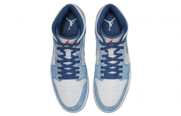 Francouzské Retro Basketbalové Boty Nike Air Jordan 1 Mid Tops Se Pro Muže Modré