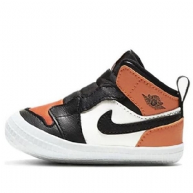 Nike Air Jordan 1 Crib Bootie Retro Basketbalové Boty Pro Děti Černá Oranžový Bílý