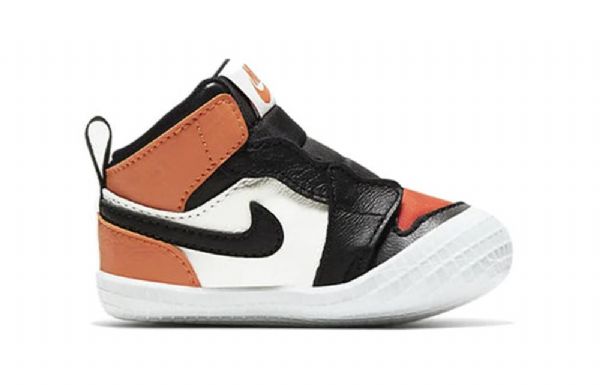 Nike Air Jordan 1 Crib Bootie Retro Basketbalové Boty Pro Děti Černá Oranžový Bílý