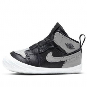 Nike Air Jordan 1 Crib Bootie Retro Basketbalové Boty Pro Děti Černá Šedá