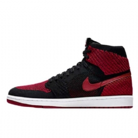 Nike Air Jordan 1 Flyknit Banned Boty Pro Muže Černo Červená