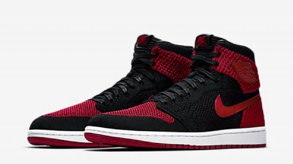 Nike Air Jordan 1 Flyknit Banned Boty Pro Muže Černo Červená