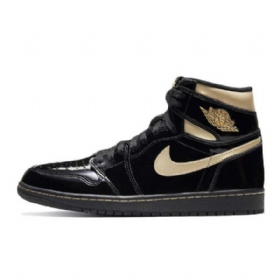 Nike Air Jordan 1 High Tops Og Patent Boty Pro Muže Černá Zlatý