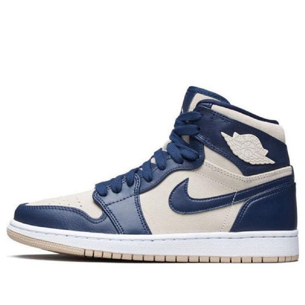 Nike Air Jordan 1 High Tops Retro Basketbalové Boty Pro Ženy Tmavě Modrá Whipped Cream