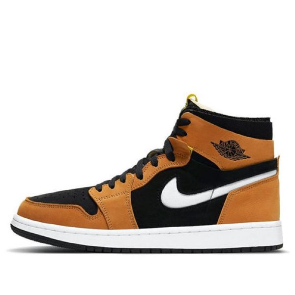 Nike Air Jordan 1 High Tops Zoom Comfort Retro Basketbalové Boty Pro Muže Hnědá Černá