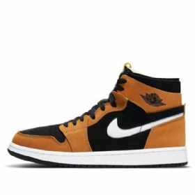 Nike Air Jordan 1 High Tops Zoom Comfort Retro Basketbalové Boty Pro Muže Hnědá Černá