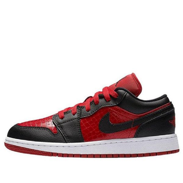 Nike Air Jordan 1 Low Tops Bg Retro Basketbalové Boty Pro Muže Červená Černá