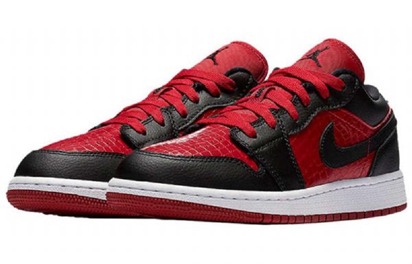 Nike Air Jordan 1 Low Tops Bg Retro Basketbalové Boty Pro Muže Červená Černá