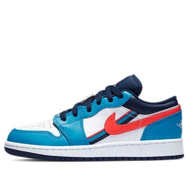 Nike Air Jordan 1 Low Tops Gs Retro Basketbalové Boty Pro Muže Modrobílé