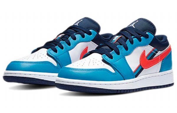 Nike Air Jordan 1 Low Tops Gs Retro Basketbalové Boty Pro Muže Modrobílé