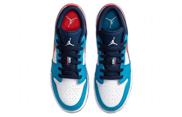 Nike Air Jordan 1 Low Tops Gs Retro Basketbalové Boty Pro Muže Modrobílé