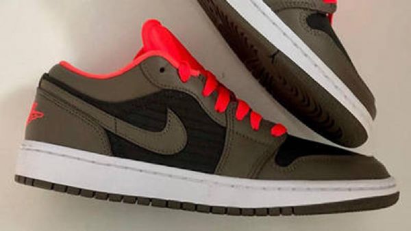 Nike Air Jordan 1 Low Tops Karmínové Boty Pro Ženy Černá Olivově Zelená