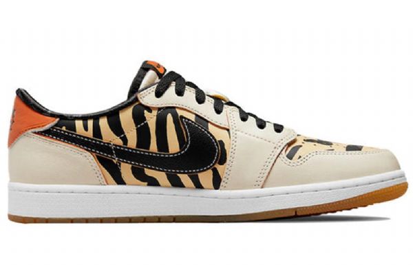 Nike Air Jordan 1 Low Tops Og Retro Basketbalové Boty Pro Muže Leopard Béžová