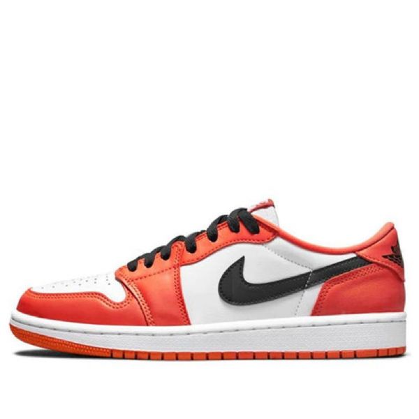 Nike Air Jordan 1 Low Tops Og Retro Basketbalové Boty Pro Ženy Oranžově Bílá