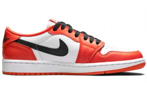 Nike Air Jordan 1 Low Tops Og Retro Basketbalové Boty Pro Ženy Oranžově Bílá