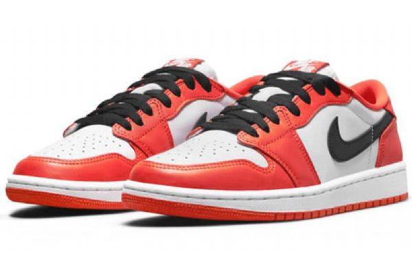 Nike Air Jordan 1 Low Tops Og Retro Basketbalové Boty Pro Ženy Oranžově Bílá