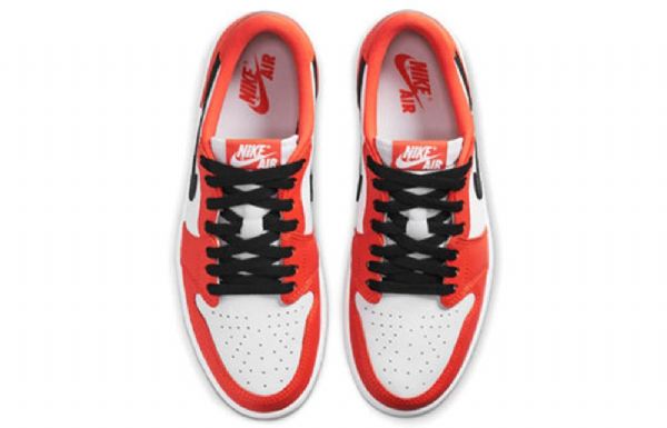 Nike Air Jordan 1 Low Tops Og Retro Basketbalové Boty Pro Ženy Oranžově Bílá