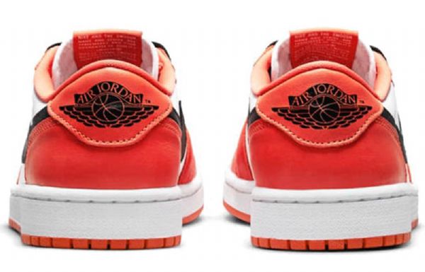 Nike Air Jordan 1 Low Tops Og Retro Basketbalové Boty Pro Ženy Oranžově Bílá
