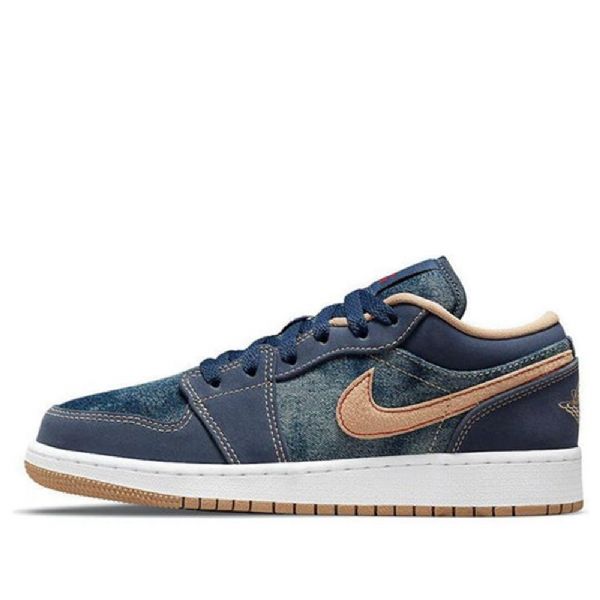 Nike Air Jordan 1 Low Tops Se Gs Retro Basketbalové Boty Pro Muže V Tmavě Modré Barvě