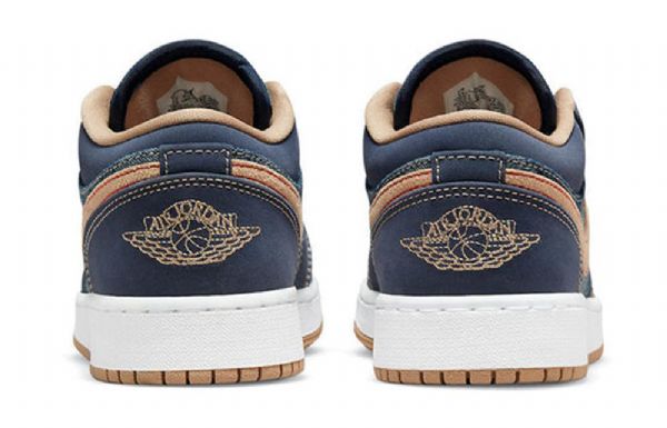 Nike Air Jordan 1 Low Tops Se Gs Retro Basketbalové Boty Pro Muže V Tmavě Modré Barvě