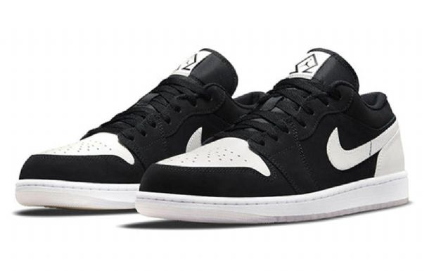 Nike Air Jordan 1 Low Tops Se Retro Basketbalové Boty Pro Muže Černá Bílý