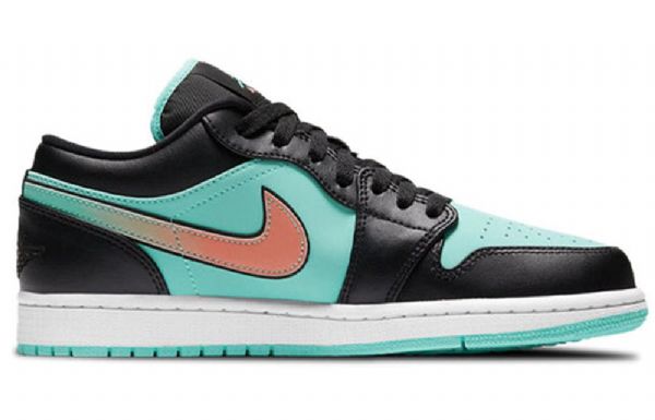 Nike Air Jordan 1 Low Tops Se Retro Basketbalové Boty Pro Muže Černá Tyrkysová