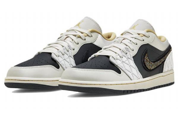 Nike Air Jordan 1 Low Tops Se Retro Basketbalové Boty Pro Muže Khaki Černá